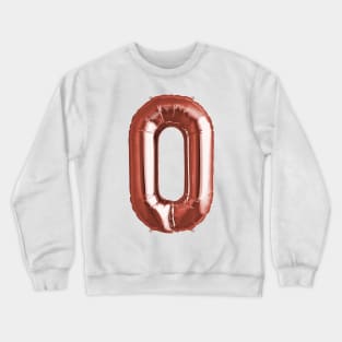 Zero Number 0 Metallic Copper Mylar Foil Helium Balloon for Newborns Crewneck Sweatshirt